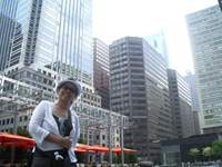 Patti is standing outside Comcast Center