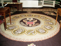 The decorative carpet in center of congress' chambers